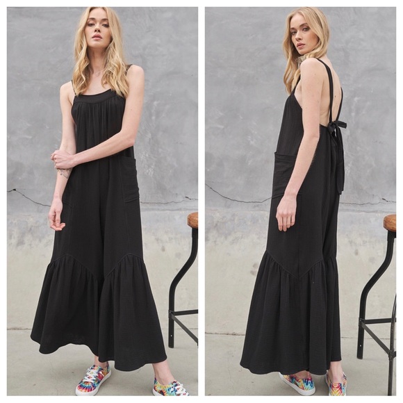 Boho -Cotton gauze solid fabric Wide leg
Jumpsuit - Picture 4 of 4